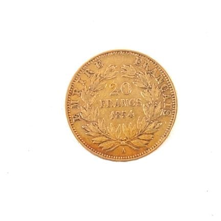 20 FRANCS NAPOLEON III GOLD COIN, 1854
Obverse: Po