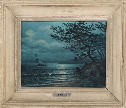 BELLISSIMO QUADRO "PESCATORI AL LUME DELLA LUNA" d