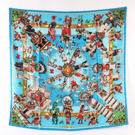 CARRÉ "KACHINAS" HERMÈS TURQUOISE
Foulard  Hermès 