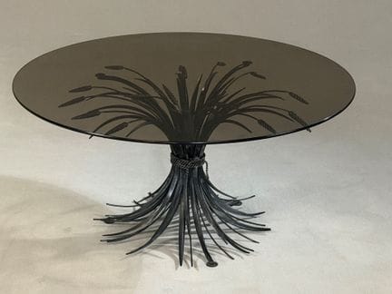 Table basse à décor de gerbes de blé à piétement e