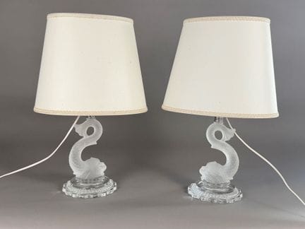 BACCARAT
Paire de lampes "Dauphins" 
en cristal
Si