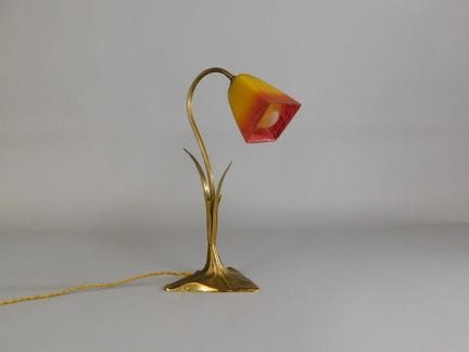 Lampada da scrivania in stile Art Nouveau in bronz