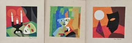 Mara RUCKI (1920-2022)
Les masques
Trois gouaches 