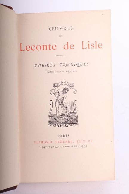 LECONTE DE LISLE.
Tragic Poems.

1 volume, in-16, 