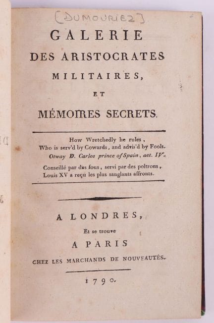 ANONYMOUS [DUMOURIEZ (Ch.-Fr.)].
Gallery of Milita