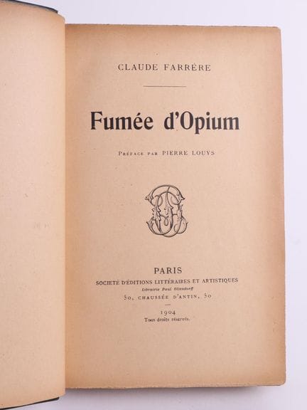 FARRERE (Claude).
Humo de opio.

1 volumen grande 