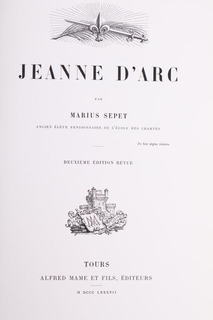 SEPET (Marius).
Jeanne d’Arc.
1 volume in-4 allong
