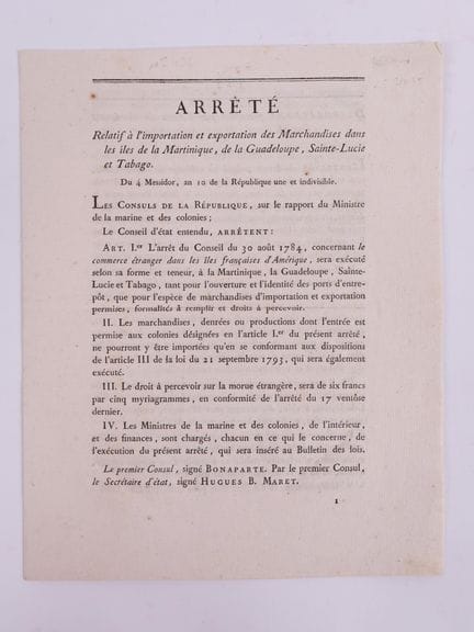 *[ANTILLES].
IMPORTATION ET EXPORTATION DES MARCHA
