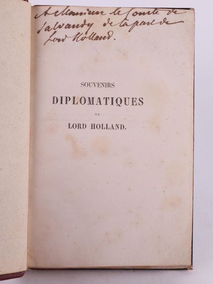 HOLLAND (Lord Henry Edouard).
Diplomatische Erinne