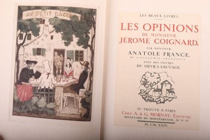 [SAUVAGE] FRANCE (Anatole).
Les opinions de Monsie
