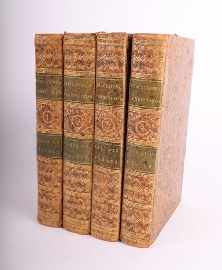 BLACKSTONE (William).
Commentaries on the laws of 