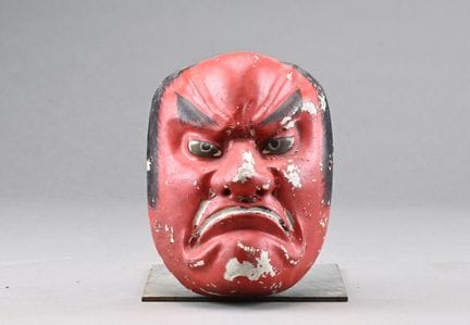 JAPÓN
Antigua máscara de teatro Nô de madera polic