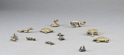 AKAN, ELFENBEINKÜSTE / GHANA
Set aus zwölf Tierfig