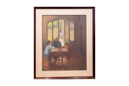 尼古拉·格罗佩阿努（1864-1936）
《午餐》
纸本粉彩画
右下角有签名
高70厘米 宽53厘米