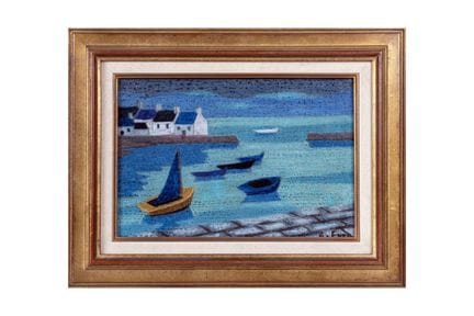 André EVEN (1918-1997)
Porto bretone 
Olio su tela