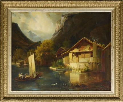 François DIDAY (1802-1877)
Paysage lacustre à la b