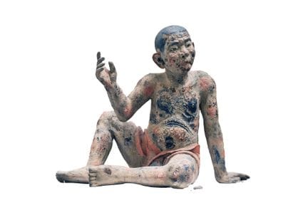 ASIA
Scultura in legno raffigurante un monaco sedu
