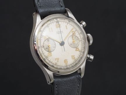HUGEX Chronograph, circa 1940
Steel wrist chronogr