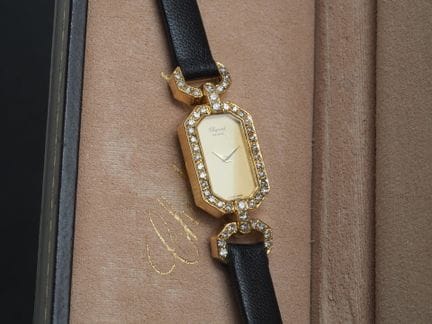 CHOPARD
Damenuhr aus 18 Karat Gelbgold. Rechteckig