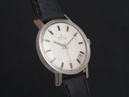 ZENITH
Steel wristwatch. Round case. Screw-down ca