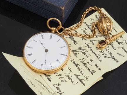 DESVERGNES, um 1850
Halsuhr aus 18 Karat Gelbgold.