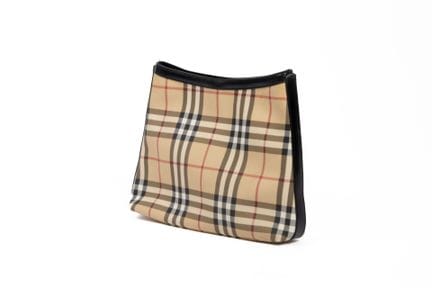 BURBERRY 
Pochette in tela rivestita con motivo ta