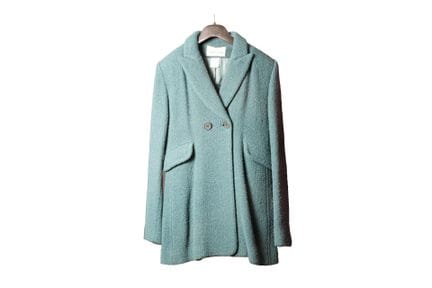 SONI RYKIEL
Cappotto in lana turchese con abbotton