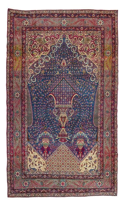 Très original, important et ancien tapis Téhéran 
