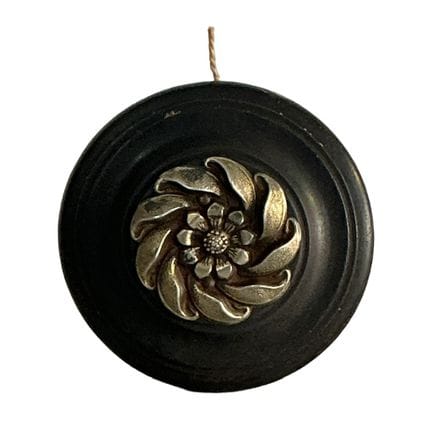 Yo-yo in legno di pau santo con decorazioni in arg