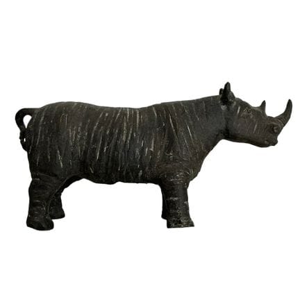 Bronzeskulptur „Nashorn“ Bronzeskulptur, die ein N