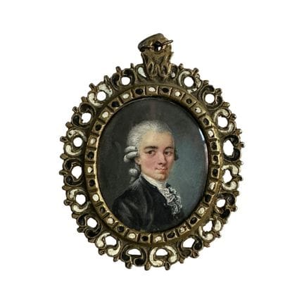 Miniatur, gerahmt, 19. Jahrhundert Gemalte Miniatu
