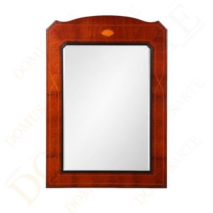Specchio da parete in legno con intarsi, stile Don