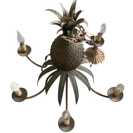 Lampada da soffitto in ottone con decorazioni a fo