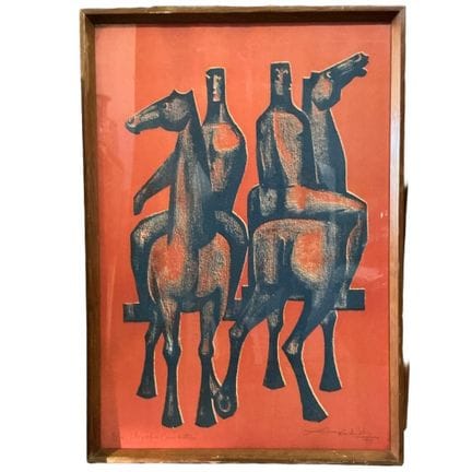 Amândio Silva Gerahmte Lithografie „Pferdeverkäufe