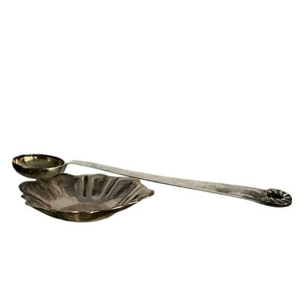 Cucchiaio e portaanello in argento straniero 900/1