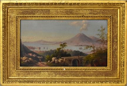 Blick auf den Vesuv   Unbekannt 19./20. Jh. Öl/Hol