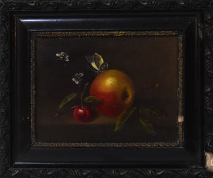 Stillleben mit Apfel und Kirsche   Holstayn, Josef