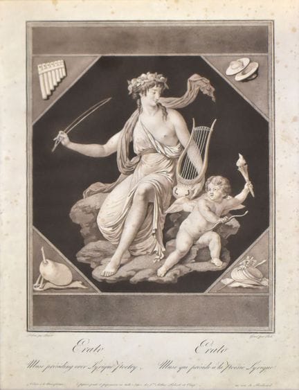 Die Musik / Die Malerei   Boisot / Ridé 19. Jh. Ei