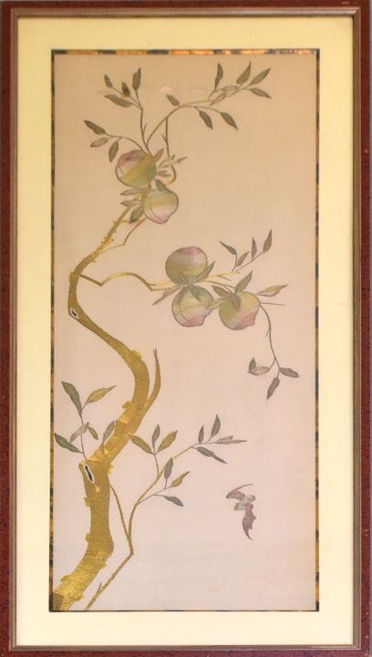 Pfirschichbaum mit Fledermaus  China, Republikzeit