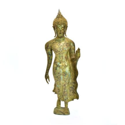 Schreitender Buddha Beiliegend ein Brief, in dem d