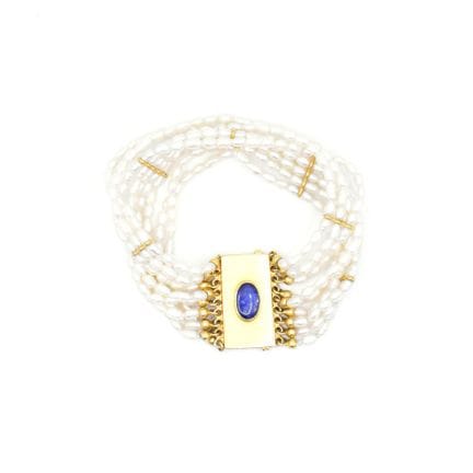 Armband Neunreihig. Süßwasserzuchtperlen. Rechteck