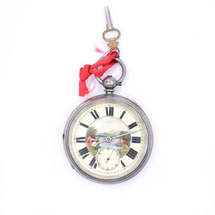 Taschenuhr Cremefarbenes Zifferblatt mit römischen