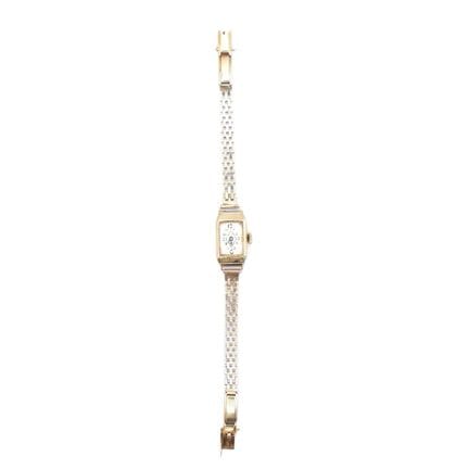Vintage-Armbanduhr Hochrechteckiges goldfarbenes Z