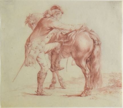 Pferd und Reiter Regelbesteuerung.  Monogrammist:i