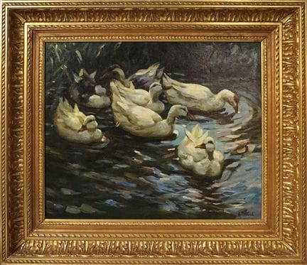 Enten im Wasser   Thiele, Alexander 1924 München -