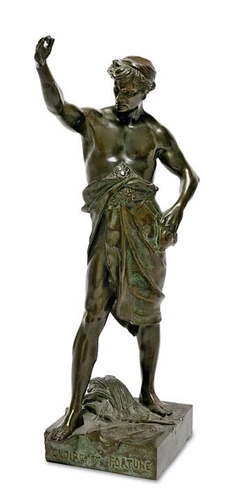"Gloire et Fortune Per Laborem" Stehender Jüngling