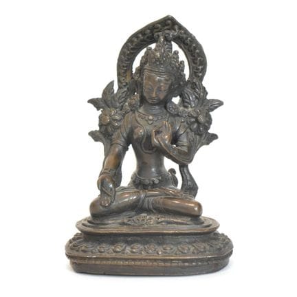 Weiße Tara  Wohl Tibet oder Nepal |   Bronze.  H. 