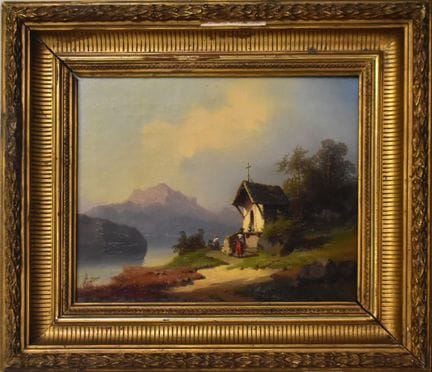 Kapelle am Seeufer   Triebel, Carl 1823 Dessau - 1