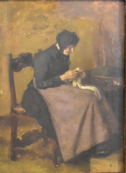 Alte Frau mit Handarbeit   Löfftz, Ludwig (?) 1845