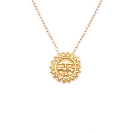 Collier mit Anhänger Sonnenanhänger. Ankerkette.  